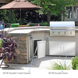 Atatod Pull-Out Trash Drawer Stainless Steel Outdoor Kitchen Trash Drawer Storage (W/handle-17x23x16)