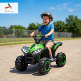 Aosom 12V Kids ATV Quad Car with Forward & Backward Function, Four Wheeler for Kids with Wear-Resistant Wheels, Music, Up to 3.7 MPH, Electric Ride-on ATV for Toddlers Ages 3+ Years Old, Green