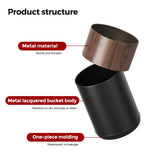 LEASYLIFE 3.1Gal Modern Walnut Trash Can,Open-Top Bathroom Trash Bin