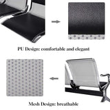 2-Seat Waiting Room Bench - PU Leather Waiting Room Chairs with Arms & Non-Slip Foot Mats