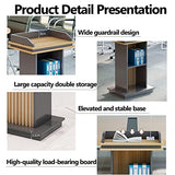Portable Wooden Lectern Podium Stand - Floor Standing Speaking Desk for Churches Auditoriums & Events