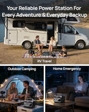 DARAN Portable Power Station with 60W Solar Panel Included, 288Wh (90,000mAh) LiFePO4 Battery, 350W (600W Peak), 7-Port Design, 2.1Hrs Fast Charing Solar Generators for Home, Outdoor Camping