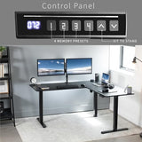 Corner Standing Desk, 63 x 55 inch Reversible L-Shaped Workstation, Electric Height Adjustment, Home, Office
