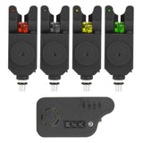 Fishing Bite Alarm Indicator Set, 4 Emitter + 1 Receiver Digital Wireless Fishing Bite Alert Indicator Set Tihebeyan