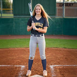 LEACOOLKEY Baseball Belt and Socks Combo Set Softball Soccer Socks and Elastic Belt for Youth Boys Girls Navy Blue