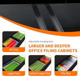 File Cabinet with Lock,Heavy Duty Large Metal Filing Cabinet Home Office Horizontal File Cabinets Wide Steel Cabinet