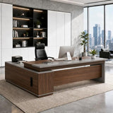 SimpArt Executive Desk with Storage Cabinet, Modern Office Desk