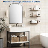 Floating Book Shelves for Wall Set of 3, 17 x 8 Inch Deep Wooden Wall Bookshelf for Bedroom Office