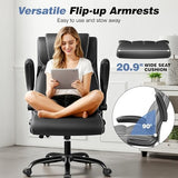 BESTFAIR Ergonomic Office Chair - Desk Computer Chair, Leather High Back Executive Chairs, Black