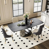 POVISON 79" Hobart Modern Minimalist Dining Table Set for 6