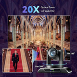 Tenveo HDMI/USB3.0/LAN(PoE) PTZ Camera AI Humanoid & Face Auto-Tracking