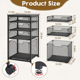 Sbanmao Rolling File Cart with 4 Storage Drawers, Filing Cabinet for Home Office, Hanging File Folder Organizer with Wheels Under Desk, Utility Craft Cart Printer Stand, Black