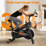CURSOR FITNESS Exercise Bike, Brake Pad Stationary Bike for Home with Exclusive App, Stationary Bikes for Home with 300 lb Weight