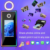 Photo Booth with Printer 32-inch Interactive Touch Screen Magic Mirror Photo Booth LED