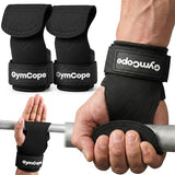 GymCope Weight Lifting Hooks for Deadlifting, Heavy Duty Deadlift Lifting Hooks with Enhanced Grip and Wrist Support, Secure Gym Hook Straps, 1 Pair, Black