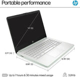 HP 14" Business Laptop Computer with 1-Year Office 365, Intel Quad-Core N150 Processor, 4GB RAM 640GB Storage (128GB UFS+512GB SD Card), Windows 11 Home, PLUSERA Earphones, Willow Green