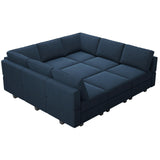 Belffin Modular Sectional Sofa with Ottomans Velvet Reversible Sleeper Sectional Sofa