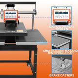Pneumatic Sliding Dual Platen Heat Press-Large Heat Transfer Press with Auto Lift Sublimation Transfer for T-Shirt Printing