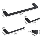 Bathroom Accessories Sets 4 Wall Mounted Towel Bar Robe Hooks Toilet Paper Roll VIPAVA