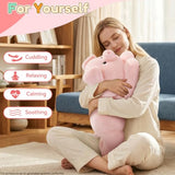 QUIRAI Pig Plush Weighted Stuffed Animals, Adorable Pig Stuffed Animal 24 Inch, 3.3 lb Pink Pig Weighted Plush Pillow for Kids & Adults, Cozy Birthday Christmas Valentines Gift