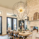 Vezzio Black and Gold Crystal Chandelier for High Ceiling Foyer Entryway