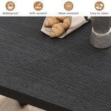 Frmobepts 63 Inch Farmhouse Dining Table, Wood Rustic Kitchen Table, Large Wooden Rectangular Dinner Table for Dining Room (Black)