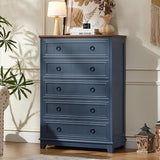 Joaxswe Farmhouse 5 Drawer Dresser for Bedroom Set of 2