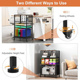 EasyPAG Rolling Cart with Storage Drawer, Under Desk Filling Cabinet with Mail Sorter, Pull Out Hanging File Rack for Letter Size Folders, Mobile Utility Craft Cart for Home Office, Black