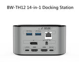 WODHAZNC 14-in-1 C Docking Station PC Computer Accessories Extensor Hub Laptop Type-C SD/TF Slot