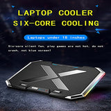 Laptop Cooler Six Fan Led Screen Two Port RGB Lighting Cooling Pad Notebook Stand for Laptop 12-17 Inch