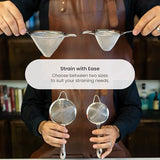 A Bar Above Gold Fine Mesh Cocktail Strainer, 304 Stainless Steel Conical Sieve, Elegant Bartender Tool with Ergonomic Handle for Tea, Coffee, Mixology, Culinary Use, and Double-Straining