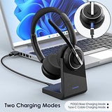 Wireless Headset with Mic for Work, Bluetooth Headset with Noise Canceling Microphone with Dongle