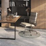 Vitrazza Glass Office Chair Mat 42" Round, Chiaro, for Carpet & Hard Floors