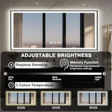 EchosLife 72x32 LED Bathroom Vanity Mirror - Black Aluminum Framed