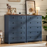 Joaxswe Farmhouse 5 Drawer Dresser for Bedroom Set of 2