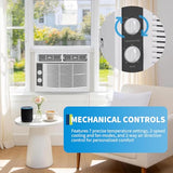 Garvee 5000 BTU Window Air Conditioner, Small Window AC Unit with Fan Function, Reusable Filter and Easy-to-Use Mechanical Controls for Apartment, Living Room, Bedroom, Rooms Up to 150 Sq. ft, White