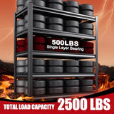 Set of 3 Garage Shelving-2500 lbs 5 Tier Storage Shelves