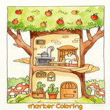 NexAmeri Comfy Days: Vcute & Comfy Coloring Book for Adults & Teens, Stress Relief - Small Elements. One-Book Set, Containing 48 Pages. Cozy Coloring Book.Teenager Girl and Boys Gift Ideas.