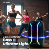 Dolphin Elite 2115R: High-Powered 15" Portable Bluetooth Party Speaker – Rechargeable with Multicolor LED Lights, XLR & AUX Inputs, Long-Lasting Battery, and Monster Bass