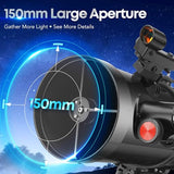 MEEZAA 150EQ Newtonian Reflector Telescope for Adults with Equatorial Mount