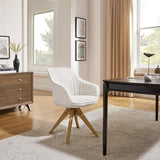 Art Leon Mid Century Modern Swivel Accent Chair - Fabric Upholstered Armchair