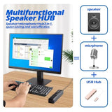 3 in 1 USB Computer Speaker with Microphone, PC Laptop Desktop Conference Speaker with Mic for Smart Home Office and Online Study