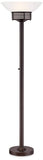 Possini Euro Design Light Blaster Modern Retro Torchiere Floor Lamp Standing 72.5" Tall Warm Bronze White Frosted Glass Bowl Shade Decor for Living Room Reading House Bedroom Home