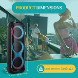 Dolphin KaraokeBox 380: Triple 8" Bluetooth Party Speaker – Powerful Sound System, Long-Lasting Rechargeable Battery, LED Lights, 35-Inch Tall, Portable Design, AUX/USB/TF/Bluetooth Connectivity