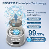 Hydrogen Water Bottle 1500PPB Portable Hydrogen Water Bottles Generator Glass, Hydrogen Rich Water Dispenser with SPE & PEM Technology  (Siler)