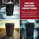 Trash Can With Lid - Ultimate Strength 32 Gallon Wheeled Garbage Can Trash Container, 2 Pack