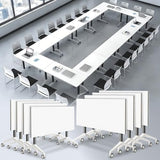 vhdurike 8pcs,47 * 20 * 30in, Folding Conference Table, Portable Flip Top Mobile Training Table