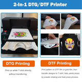 Direct to Garment Printer, A3 L805 DTG & DTF Printers, 2-in-1 DTG Printer T-Shirt Machine