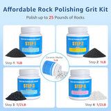 Rock Tumbler Grit Kit, 4LBS Polish Refill with Ceramic Tumbling Media - Polish up to 25 lbs of Rocks, Professional 4-Steps Polishing Grit Set for All Rock Tumblers