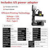 Portable 3D Printer - Compact FDM 3D Printer with Removable Build Plate, PLA & TPU Filament Compatibility
